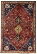 Shiraz Tappeto 270x190 Rosso (Iran) Annodato A Mano