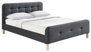 Letto capitonato tessuto grigio scuro 160 x 200cm HOLSEN