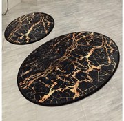 SET 2x Tappeto bagno GOLDES 60x100 cm nero/oro
