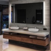 Rettangolare specchio bagno con luce LED L62 specchio retroilluminato da trucco con Specchio cosmetico, Tappetino riscaldante