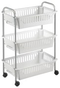 Carrello mobile con 3 cestini, altezza 63 cm Oslo - Metaltex