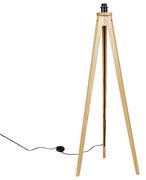 Lampada da terra rustica treppiede naturale - Tripod Classic