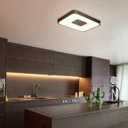 Plafoniera LED moderno Coin, nero54 cm, luce con 3 temperature di colore dimmerabile, 4900 lumen MANTRA