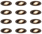 Set di 12 faretti da incasso moderni bronzo scuro orientabili - Cisco