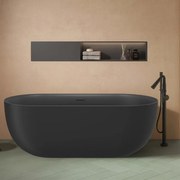 Kamalu - Vasca da bagno centro stanza 150 cm acrilico nero opaco | KD1500N