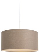 Lampada a sospensione bianca paralume marrone 50 cm - COMBI 1