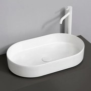 Lavabo da appoggio ovale 60 in ceramica bianco lucido Epsilon