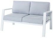 Divano a 2 Piazze Thais Bianco Alluminio 132,20 x 74,80 x 73,30 cm