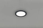 Plafoniera led tonda metallo nero dimmerabile con interruttore a pa...