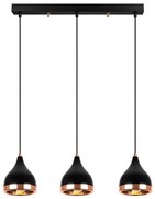 Lampadario nero/color rame con paralume in metallo Yildo – Opviq lights