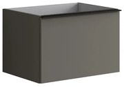 Mobile da bagno sospeso sotto lavabo L 60 x H 40 x P 45.5 cm grigio laccato opaco, 1 cassetto Pixel plain