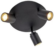 Faretto da bagno smart nero IP44 incl. 3 WiFi GU10 - Ducha