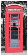 Stampa su tela Red telephone box frontal, multicolore 140 x 70 cm