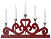 Markslöjd 706211 - Candelabro natalizio ENEBY 5xE10/3W/230V rosso/ottone