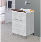 Lavatoio a Terra 60x50 Due Ante Con Vasca Sifone e Tavoletta In Legno Feridras "Stella" Grigio