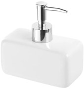 Dispenser Sapone Liquido Rettangolare In Ceramica Bianco