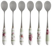 Set di 6 cucchiai con manico in ceramica Nonna Rosa - Brandani