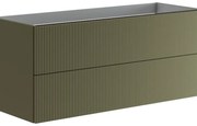 Base per mobile bagno Opera 2 cassetti P 45.5 x L 119.5 x H 50 cm laccato opaco verde salvia