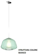 Sospensione bianco 1 luce vetro alpha verde 1176bi-s1 alpha-ve