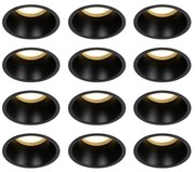 Set di 12 faretti incasso neri GU10 70mm IP44 - Dept