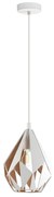 Lampadario Design Carlton oro paralume bianco E27 Ø20.5cm EGLO