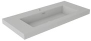 Lavabo da incasso con bordo a vista d'appoggio bacino al centro rettangolare Nantes L 101 x H 6 x P 46 cm in resina grigio