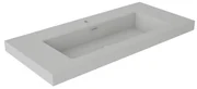 Lavabo da incasso con bordo a vista rettangolare vasca centrale Nantes L 101 x H 6 x P 46 cm in resina grigio