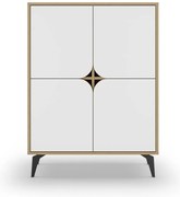 Mobile in rovere decorato in bianco e naturale 90x120 cm Nola - Marckeric