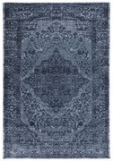 Tappeto Argentella orientale in cotone blu, L 200 x L 140 cm