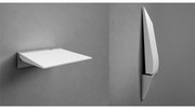 Koh-i-noor 5468Kv sedile doccia ribaltabile 32x37 a muro con chiusura soft stop in alluminio e abs bianco