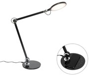 Lampada da tavolo di design nera con LED con sensore touch e ricarica a induzione - Don