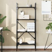 Libreria 4 ripiani nera 56x31,5x138,5 cm legno multistrato