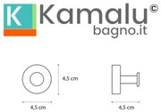 Kamalu - Appendino bagno a muro in acciaio inox finitura nera opaca | MONDE-N