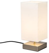 Lampada da tavolo moderna bianca con base in acciaio - Milo