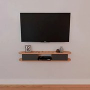 Mobile TV Sospeso 120x20x18 cm 2 Ante E Vano A Giorno Omega Rovere E Antracite