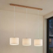 Lampada a sospensione Lindby Imarin, a 3 luci, bianco, tessuto, 100 cm