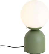 Lampada da tavolo Hotel Chic verde con vetro opalino - Pallon Trend