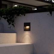 Lucande applique a LED da incasso Loya, 11,5x11,5 cm, grigio, IP54