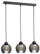 Lampadario a sospensione con filo UNO 3xE27/60W/230V nero/fumé