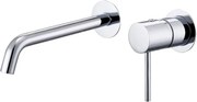 Miscelatore Lavabo A Muro In Ottone Cromato Lucido Smooth Rubicer
