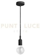 Gso081- pendente flip cavo in stoffa e rosone nero satinato 1 luce ...