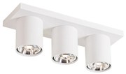 Faretto da soffitto moderno bianco 3 luci - Tubo