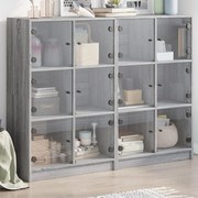 Libreria ante grigio sonoma 136x37x109 cm in legno multistrato