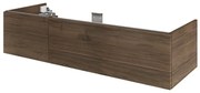 Mobile da bagno sospeso sotto lavabo L 135 x H 32 x P 48 cm noce, 3 cassetti Neo, Maniglie acquistabili separatamente