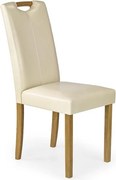 Sedia Caro in ecopelle crema faggio
