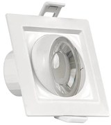 Faretto da incasso orientabile 8W, foro ø65mm, B. Naturale Colore Bianco Naturale 4.200K