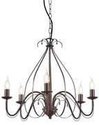 Lampadario classico marrone ruggine a 5 luci - Giuseppe