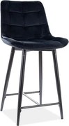 Sgabello da bar Chic H-2 in nero - H92 cm