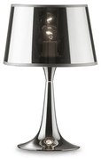 Lampada Da Scrivania-Ufficio Moderna London Metallo Cromo 1 Luce E27 Small