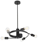 Rabalux 2098 - Lampadario fisso CARLY 5xE27/15W/230V nero